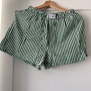 Speltham London Green Striped Shorts